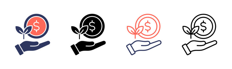 Business Investment icon sheet multiple style collection