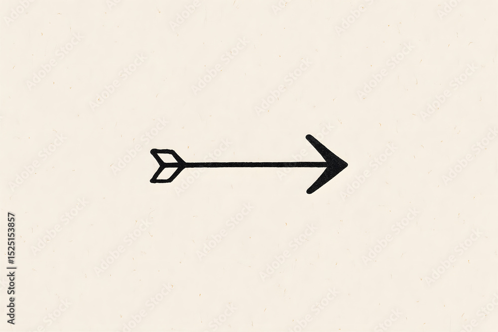 Poster directional guidance: a clean, minimalist arrow pointing the way, offering a visual cue for navigati