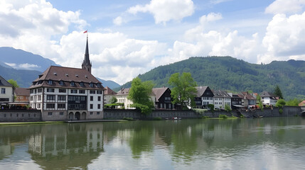 Fototapeta premium Mariannenaue bei Heidesheim am Rhein
