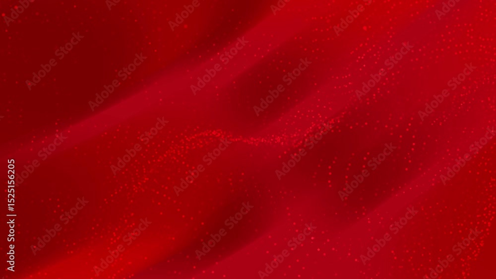 Poster Red Abstract Background Video with Subtle Wave Motion and Sparkling Particles