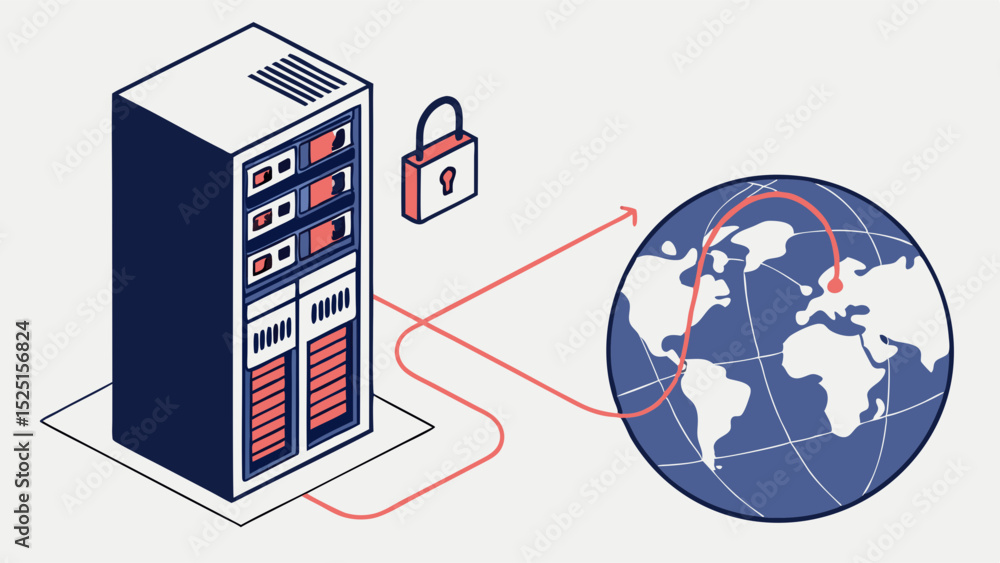 Poster global secure data server protecting your information worldwide