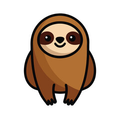 Obraz premium cute cartoon sloth vector illustration