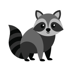 Obraz premium cute cartoon raccoon vector illustration