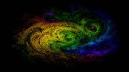 Vibrant spectrum swirling cosmos against the dark