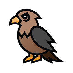 Obraz premium vector illustration of cartoon hawk