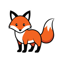 Obraz premium cute cartoon fox vector illustration
