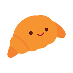 Adorable Cartoon Croissant Illustration cute smiling croissant character design perfect