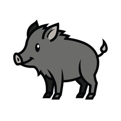 Fototapeta premium A cute cartoon boar vector illustration