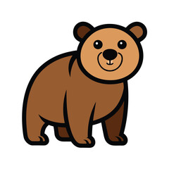 Fototapeta premium A cute cartoon bear vector illustration