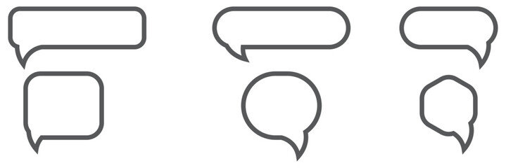 Speech bubble collection. Set of speech bubble. Speech bubble comic. Line art speech bubbles. speech bubble comic signs.