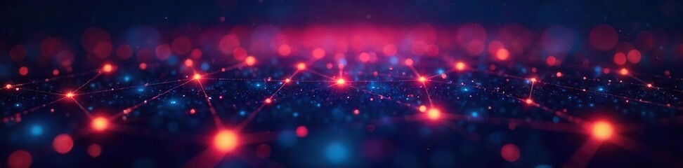 Abstract network nodes and glowing lines connecting, symbolizing seamless integration and interconnected systems Perfect for technology, communication, or global network concepts , wire, nodes