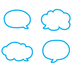 dialogue box silhouette vector set. Vector speech clouds chat bubble icon. Talk bubble speech icon. Blank empty bubbles vector design elements. Chat on line symbol template. Dialogue balloon sticker