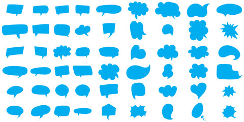 Comic burst, speech bubble, and text box silhouettes in vector style. essential graphic elements set for comic design, pop art, dialog highlights, and creative retro style storytelling