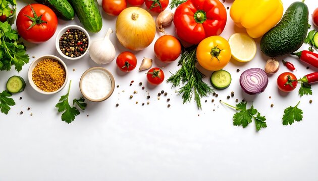 Fresh Vegetables with Herbs, and Spices. - Powered by Adobe