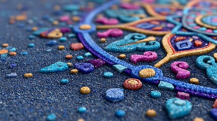 Obraz premium Colorful Crayon Inspired Close Up Drawing of Naive Art with Vibrant Details