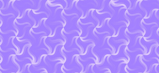 Dynamic swirling vector graphic with trippy star-like flow, dotwork rendering and vibrant violet base. Ideal for standout headers, bold digital visuals or vibrant wide-format presentation designs