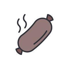Steaming Sausage With Clean Lines On A Transparent Background