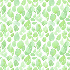Fresh Green Leaf Pattern on Light Background ? Digital Illustration
