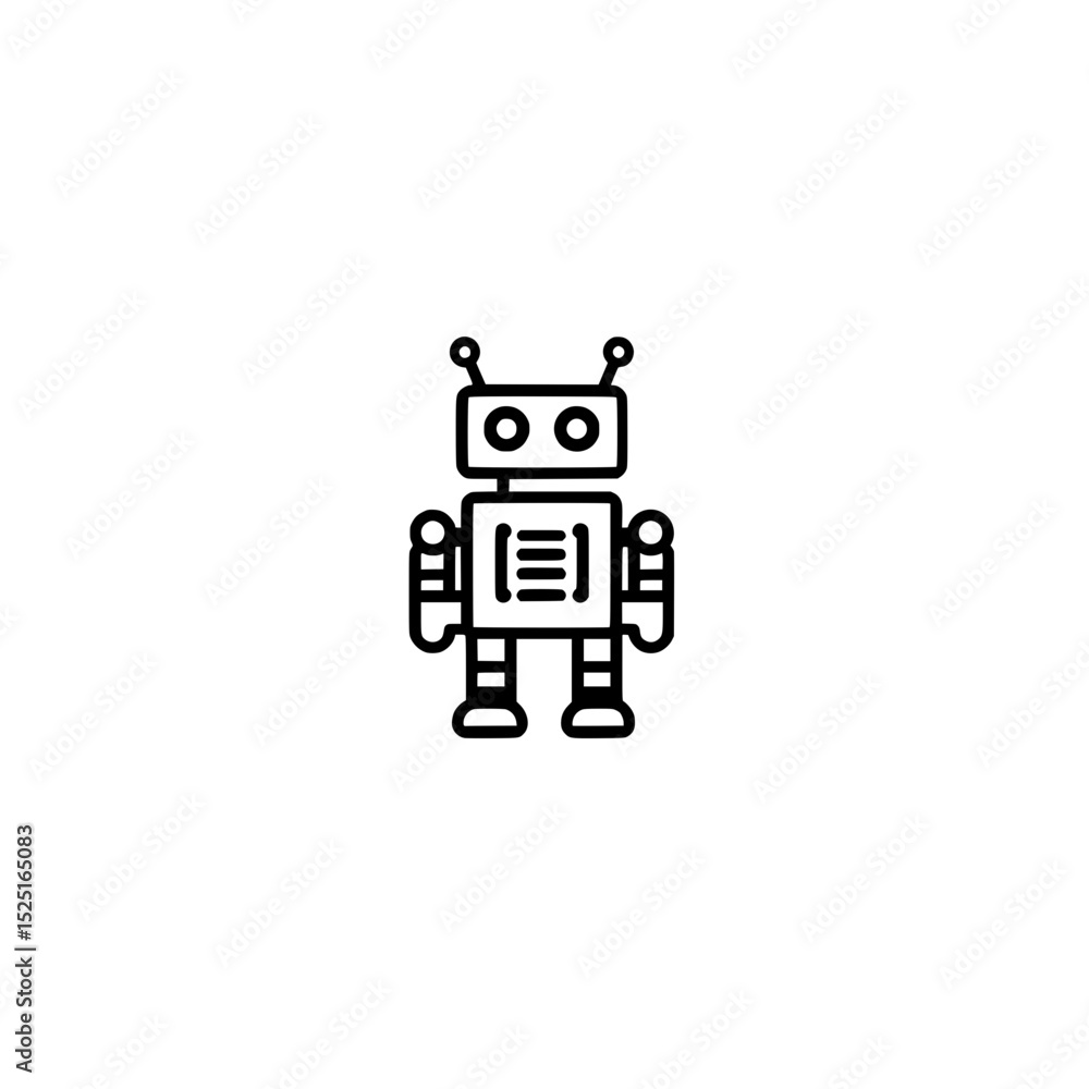 Poster toy robot icon for play and entertainment concepts