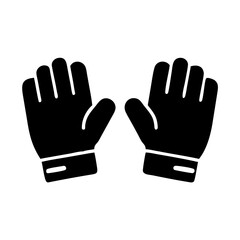 Obraz premium Protective Gloves Black Glyph Icon — Safety Handwear, Industrial Work Gear Symbol