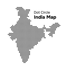 Obraz premium India Map with Circle Dot Pattern