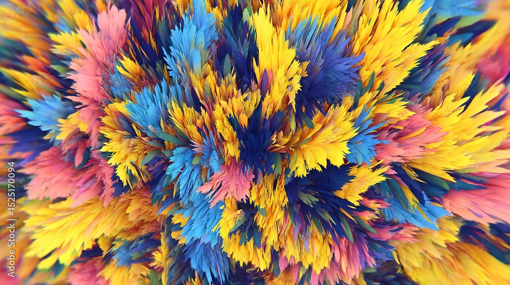 Poster abstract colorful explosion vivid artistic rendering