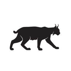 Obraz premium Majestic Lynx Silhouette Wild Cat Vector Illustration