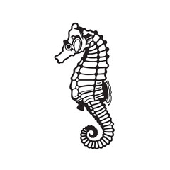 Fototapeta premium Elegant Seahorse Illustration Marine Life Design, Aquatic Animal Art