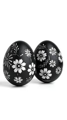Black Easter eggs floral design.