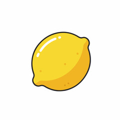 Juicy yellow lemon illustration.  Bright citrus fruit image perfect for cookbook or blog.  Ripe lemon graphic design element ideal for food recipes, restaurant menus, or healthy eating campaign.