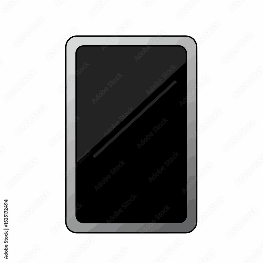 Poster smartphone mockup with black screen and silver frame. modern smartphone device with blank display fo