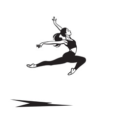 Graceful Leap Dynamic Silhouette of a Female Dancer in Mid-Air