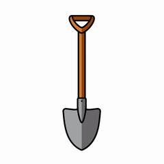 Gardening shovel with wooden handle and metal blade. Sturdy gardening tool ideal for digging and planting. This essential gardening equipment is perfect for creating a thriving garden.
