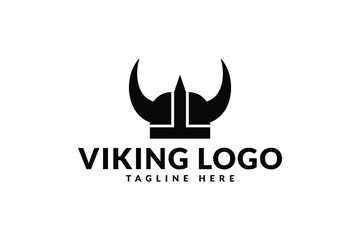 viking helmet logo icon vector illustration	