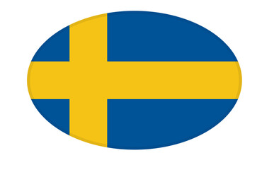 Sweden flag ellipse shaped. vector	