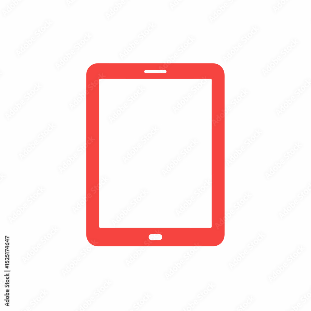 Aufkleber red tablet computer icon on white background. simple tablet pc symbol. modern digital device interfa
