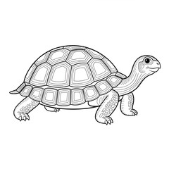 A tortile illustration line art of a coloring page 