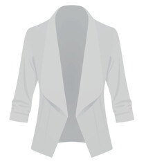 Women grey cardigan. front open. vector illustration