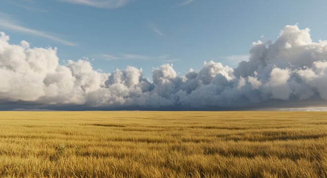 Time-lapse concept of clouds rolling over a field