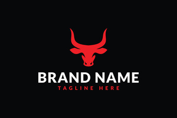 bull head logo icon vector illustration