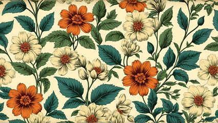 seamless background with flowers