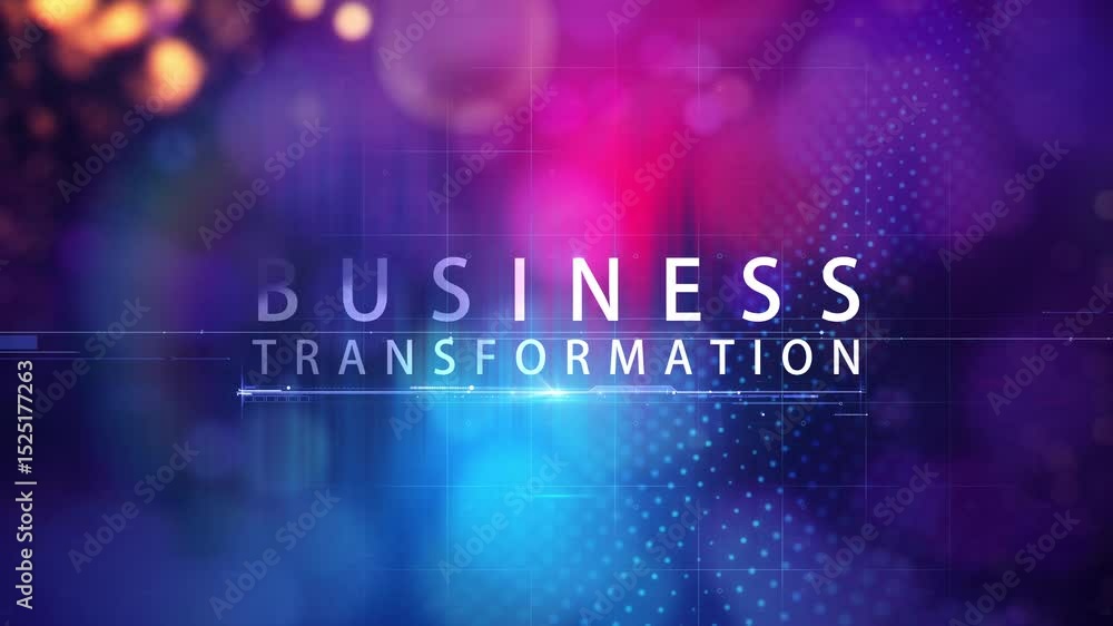 Poster abstract animation of business transformation glow silver text effect animation digital sci fi hitec