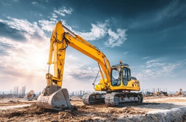 Excavator at construction site