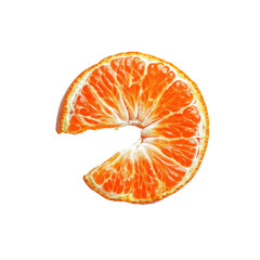 Citrus Slice: A close-up captures a vibrant slice of a citrus fruit, its juicy segments glistening with freshness and natural sweetness. 