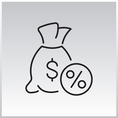 Taxes outLine icon. Editable stroke. Vector illustration