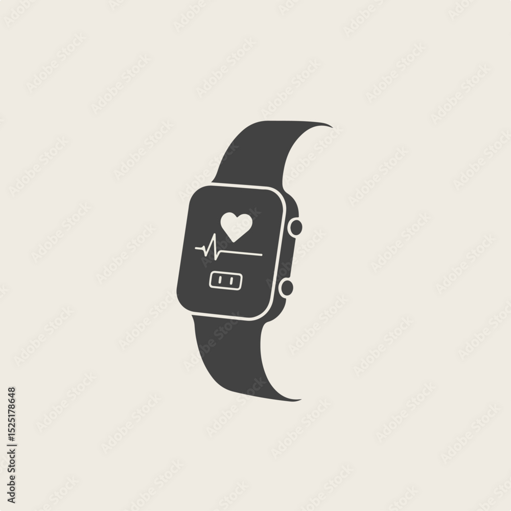 Aufkleber smartwatch fitness tracker displaying heart rate and activity data. stylish fitness device with mode