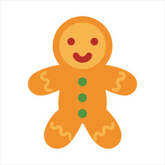 Smiling Gingerbread Man Illustration Cute cartoon gingerbread man with happy