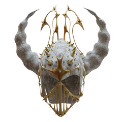 3D rendered fantasy gladiator's helmet isolated on transparent background