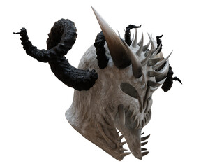 3D rendered fantasy gladiator's helmet isolated on transparent background