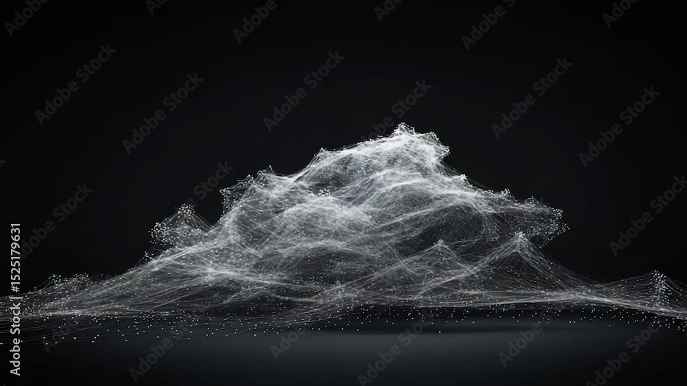 Aufkleber abstract mountain range, digitally rendered. network of points and lines form a textured, flowing la